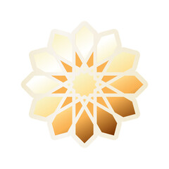 Gold Flower Shape Islamic Pattern