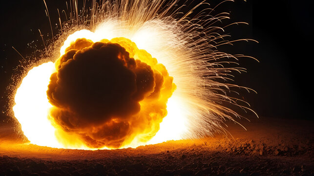 Explosive Thermite Reaction with Molten Metal and Bright Sparks