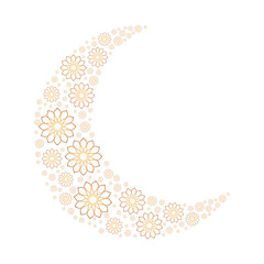 moon-shaped flower arrangement