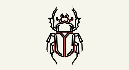 Fototapeta premium Stylized Beetle Illustration with Crown Design.