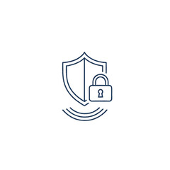 Obraz premium Cyber Security Shield and Padlock Icon Representing Data Protection.