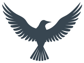 Fototapeta premium Silhouette of a bird with wings spread wide in flight creating a sense of freedom and aspiration