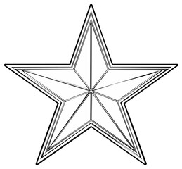 Obraz premium Geometric Five-Pointed Star Outline Design with Radial Internal Lines