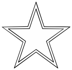 Fototapeta premium Simple hand drawn outline of a five pointed star symbol for design