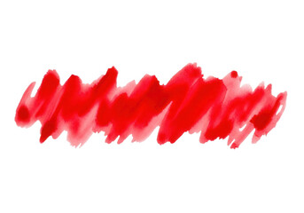 Red watercolor brush stroke for art and design projects