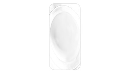 Fototapeta premium Transparent glass frame in the form of a telephone with soft reflections and realistic glare isolated on transparent background.