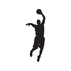 Basket ball with man silhouette vector illustration on white background © Awais