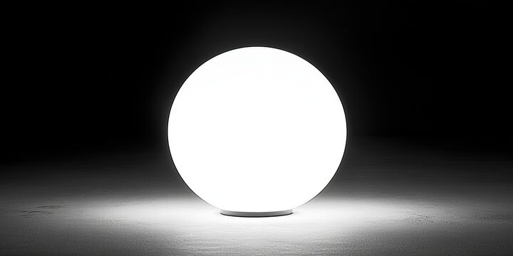 Luminous Glowing Orb in a Dark Surrounding, Radiating Ethereal Light and Creating Mystical Shadows