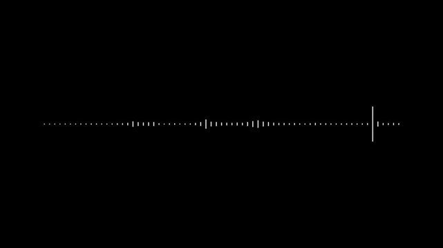 Audio wave visualization on black background, audio waveform spectrum animation on transparent background. Animated Sound Wave voice record 4k loop,  