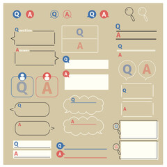 質問の吹き出し素材セット【FAQとQ&A】