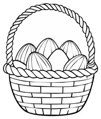Fototapeta premium Easter Basket Outlined with Eggs Inside Celebrating the Holiday Season with Decorations and Festivities