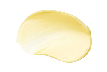 Cream texture, light yellow smear on transparent background