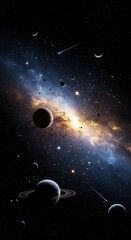 Naklejka premium Cosmic Dawn's Embrace