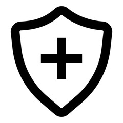 Fototapeta premium Medical protection shield with cross symbol for healthcare security