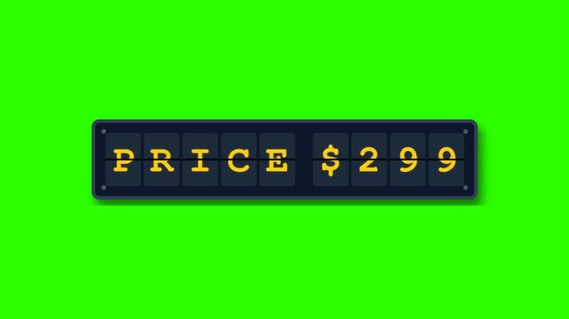 Retro Split-Flap Display Animating Price Change for Sale or Promotion