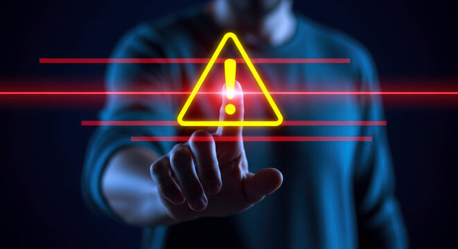 Warning sign in virtual space
