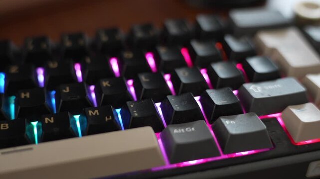 Gaming mechanical keyboard with rgb led lights