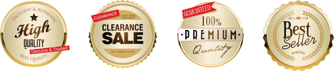 Obraz premium Four vintage style labels on a white background