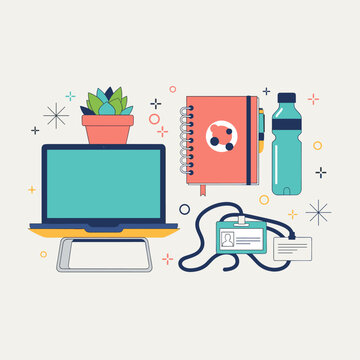 Summer Intern Onboarding Kit Flat Vector Illustration