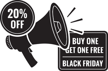 Black friday sale megaphone announcement
