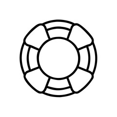 Naklejka premium Lifebuoy ring vector icon outline drawing for safety and rescue at sea or swimming pool lifeguard symbol