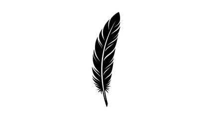 Single Bird Feather Detailed Silhouette Icon