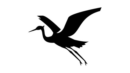 Fototapeta premium Flying Crane or Heron Bird Silhouette