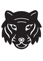 Obraz premium Tiger Head Icon: Fierce Animal Symbol, Bold Silhouette, Wild Nature Graphic