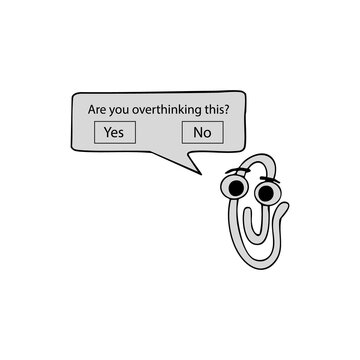 am i overthinking , clippy , vinyl decal, nerdy geeky 