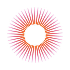 Obraz premium A pink and orange sunburst on a white background