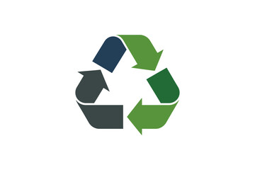 Obraz premium A recycling symbol vector graphic with three arrows in a circular motion
