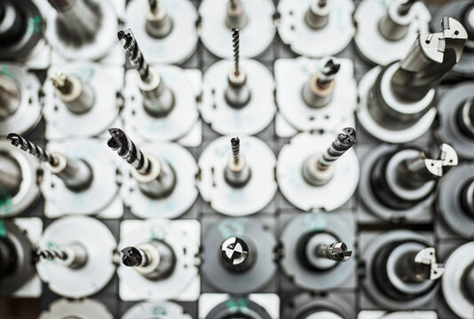 CNC Machine, row of boring bits