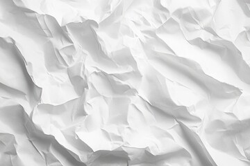 Fototapeta premium crumpled white paper sheet with deep creases and soft shadows conveying tension and imperfection