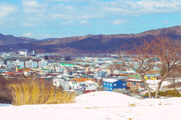 겨울 눈 내린 불로동 마을