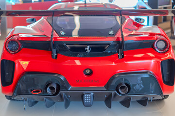 Naklejka premium 2 March 2026 Italian Car beautiful Ferrari large mag wheels bright colours on show in Sydney NSW Australia