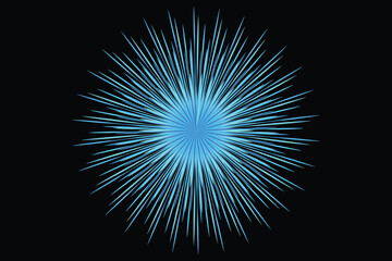 Fototapeta premium Vibrant Radial Starburst Explosion on Black