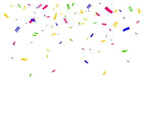 Playful Multicolor Party Confetti and Curled Ribbons Isolated for Festive Event Graphics