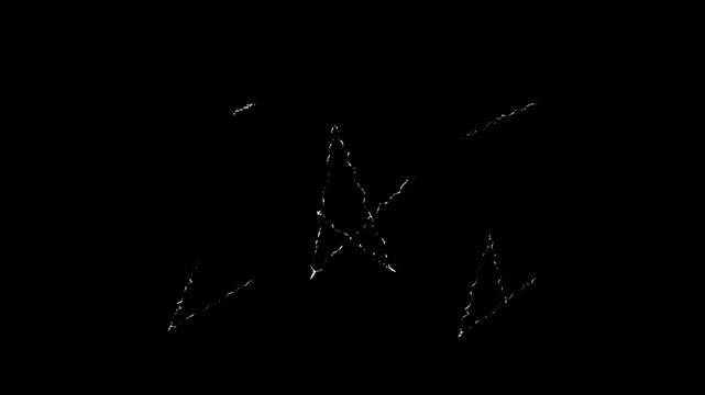 Vertical Blue Lightning Bolt Animation &ndash; Electric Thunder Strike VFX Graphic Isolated on Transparent Background, outer glowing star, 4K Storm Flash Overlay, Powerful Energy Burst Loop Effect