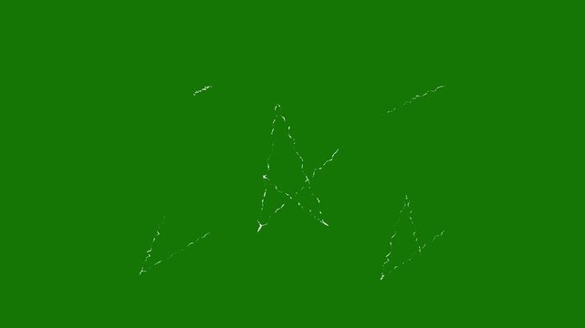 Vertical Blue Lightning Bolt Animation &ndash; Electric Thunder Strike VFX Graphic Isolated on Transparent Green Background, outer glowing star, 4K Storm Flash Overlay, Powerful Energy Burst Loop Effect