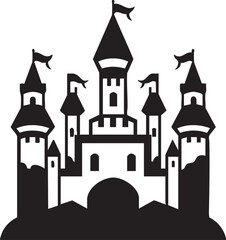 Obraz premium Adobe Illustrator Castle Minimalist Flat Logo | Vector Illustrationrtwork