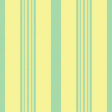 Pockup seamless vector texture, 2026 stripe vertical background. Sook pattern lines textile fabric in yellow and teal colors.