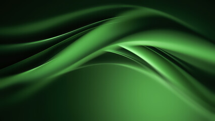 Green Abstract Background With Smooth Flowing Lines