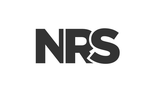 NRS logo design template with strong and modern bold text. Initial based vector logotype featuring simple and minimal typography. Trendy company identity.