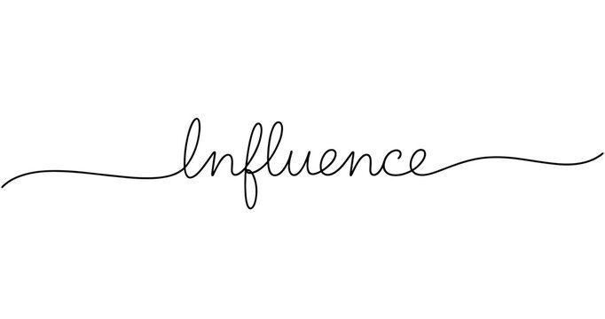 Elegant influence typography on white background. No editable strokes