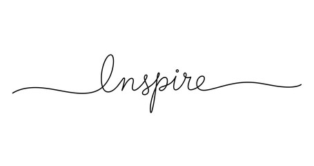 Fototapeta premium Elegant handwritten inspire text on white background. No editable strokes