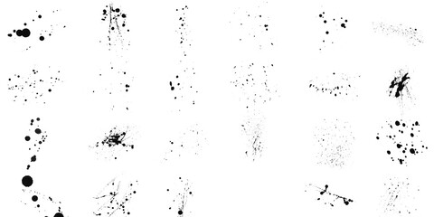 Grunge Spray Paint Vector Set, Isolated on White Background.