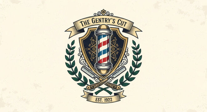 Vintage Barber Shop Emblem - A Classic Design for Hair Salons.
