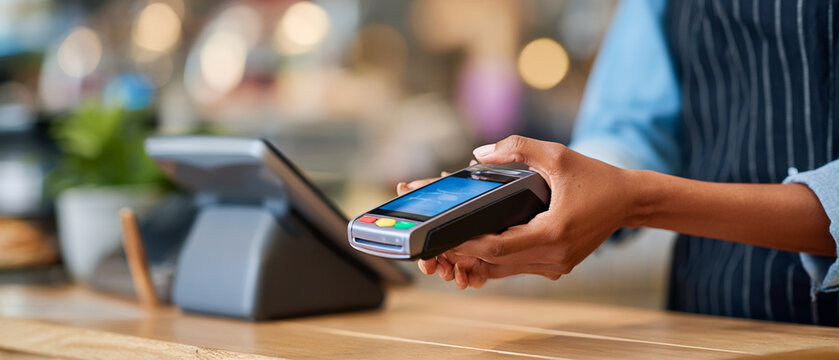Seamless Contactless Transaction: Modern Digital Payment Method at POS System in Retail and Coffee Shops