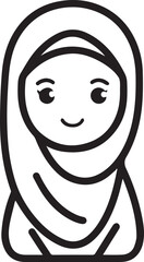 Smiling Muslim girl in hijab vector illustration