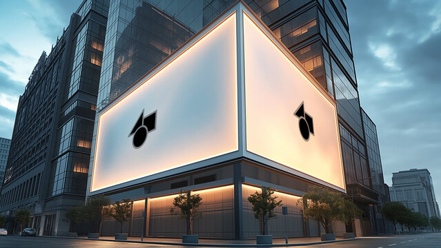 Urban City Video Wall Mockup 3 – Large LED Advertising Screen in Modern Street Environment, Digital Billboard Display, Outdoor Branding and Marketing Presentation Template